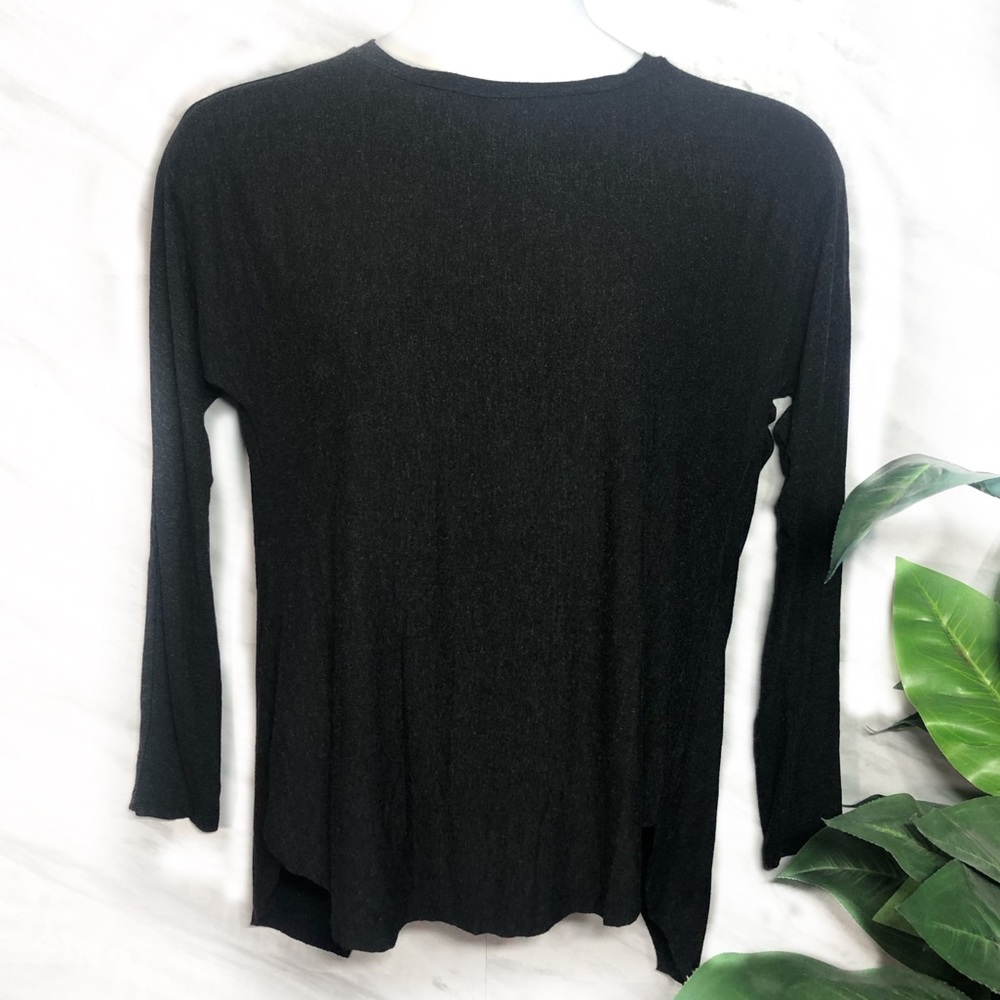 Aritzia Wilfred Open Back Heather Grey L/S Top Small